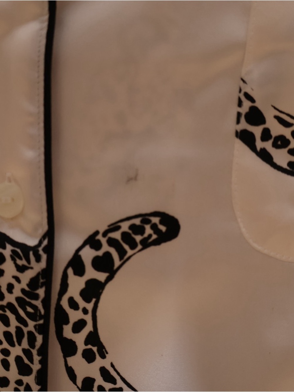 Victoria’s Secret Silky Ivory Leopard Print Pajama Set XL - Picture 4 of 8